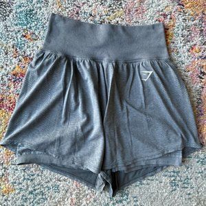 Gymshark Charcoal Running Shorts with Sewn in Spandex